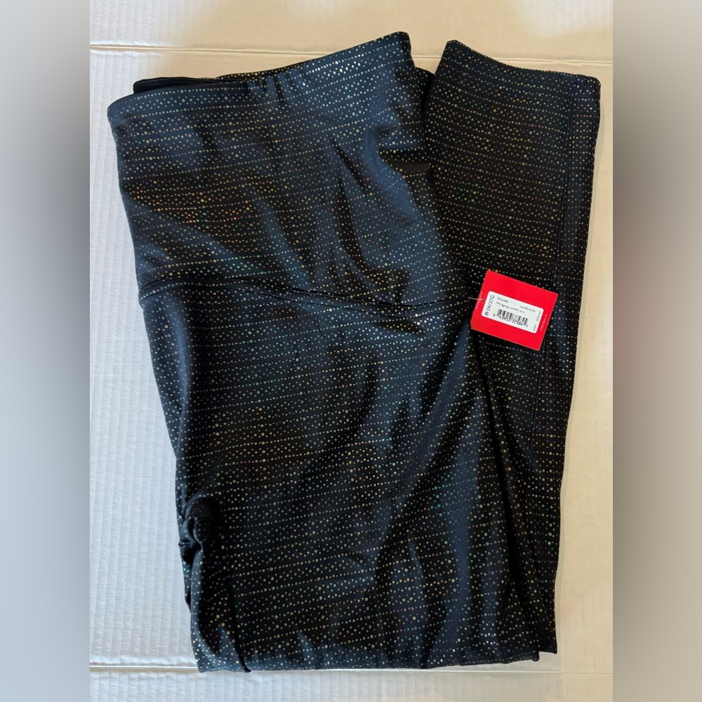 Spanx Metallic Dot Print Active 7/8 Legging- 50208R - Black/Multi